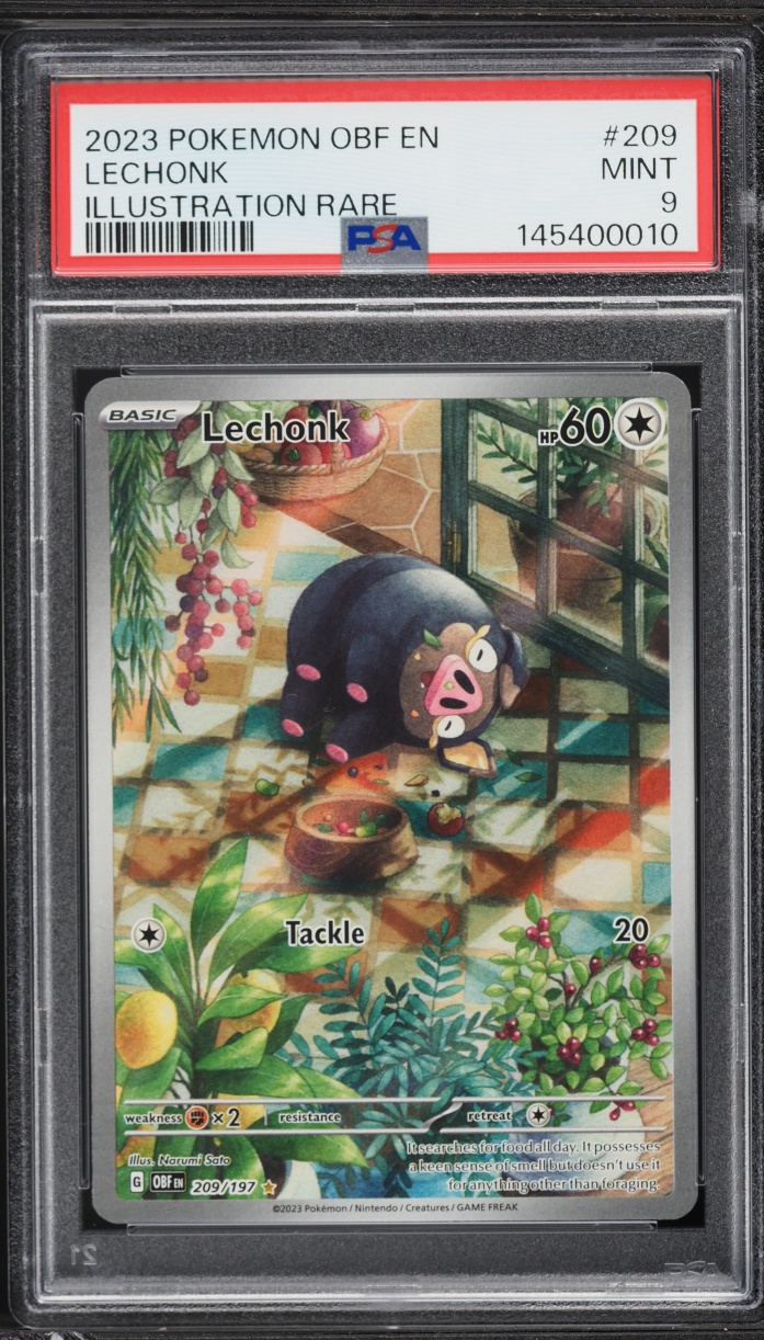 2023 Pokemon Scarlet & Violet Obsidian Flames IR Lechonk #209 PSA 9 MINT