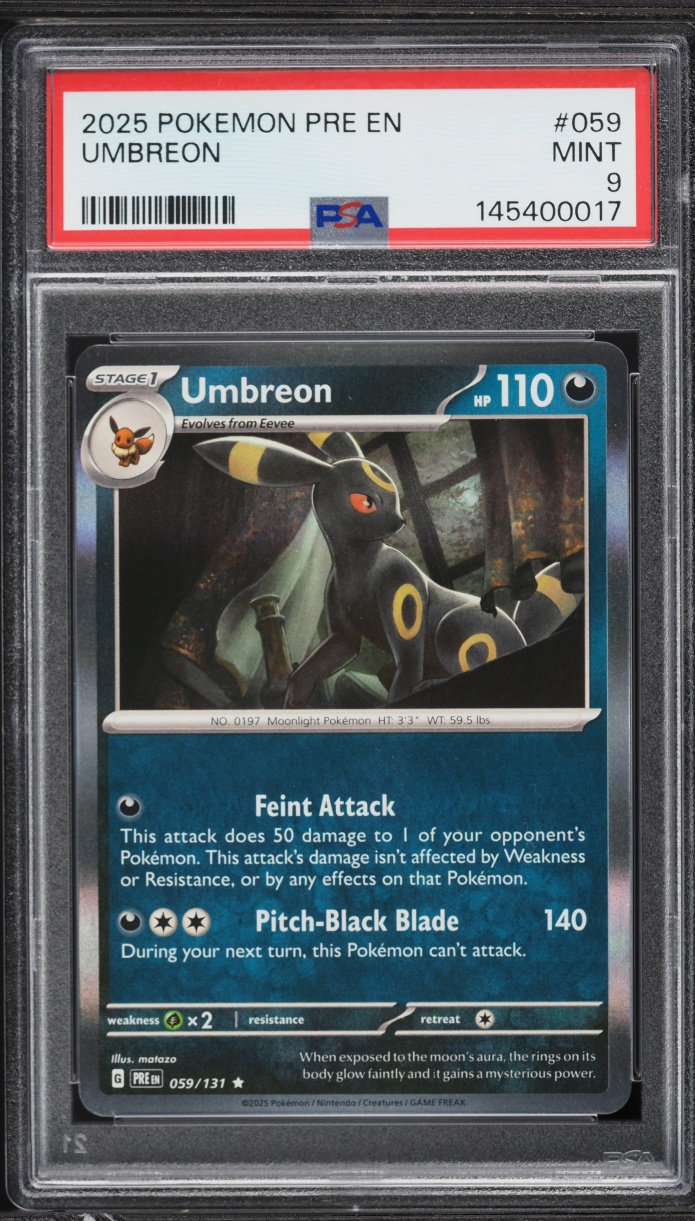 2025 Pokemon Scarlet & Violet Prismatic Evolutions Umbreon #59 PSA 9 MINT