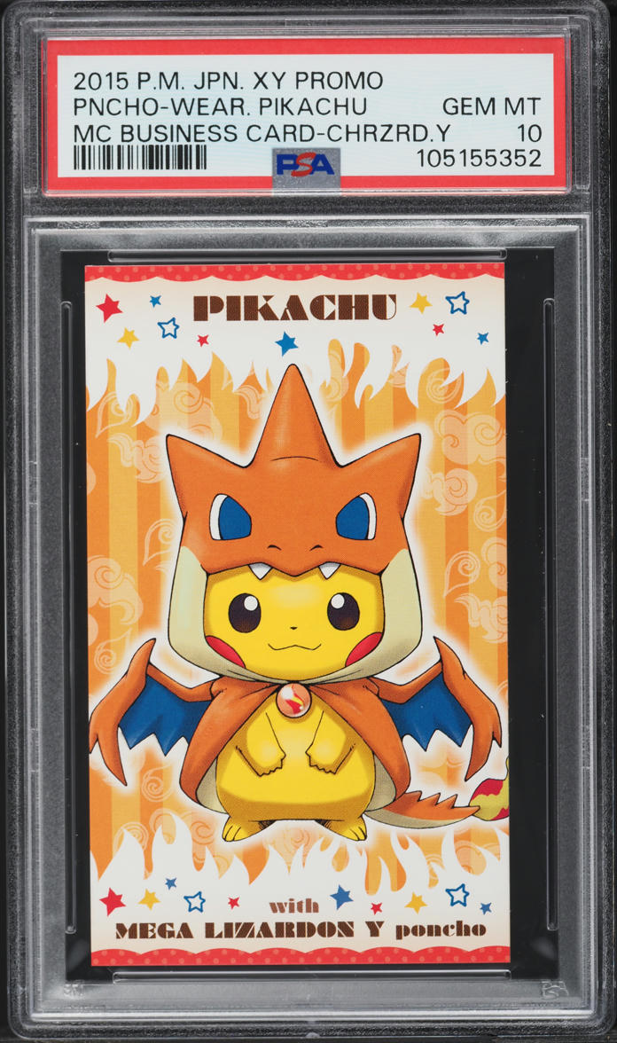 2015 Pokemon Japanese XY Promo MC Business Card Charizard Poncho Pikachu PSA 10