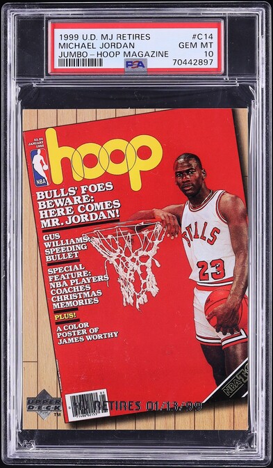 1999 Upper Deck MJ Retires Jumbo Hoop Magazine Michael Jordan #C14 PSA ...