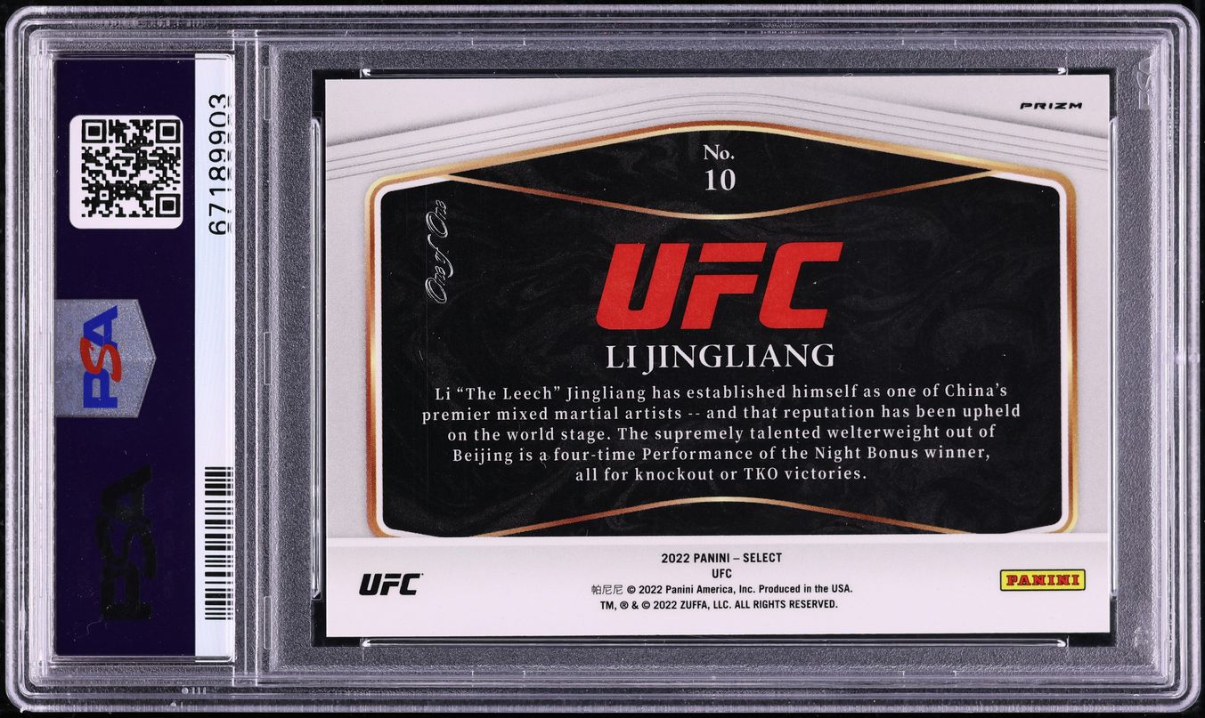 2022 Select UFC Global Icons Black Prizm Li Jingliang 1/1 #10 PSA 6 EXMT