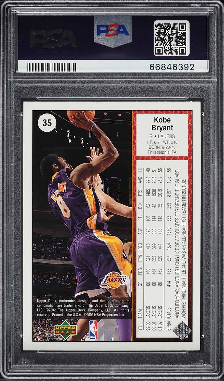 2002 Upper Deck Authentics Kobe Bryant #35 PSA 9 MINT