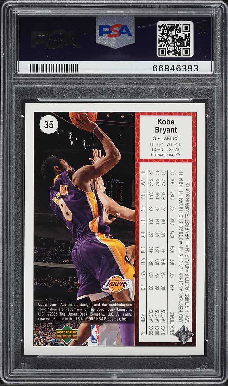 2002 Upper Deck Authentics Kobe Bryant #35 PSA 9 MINT