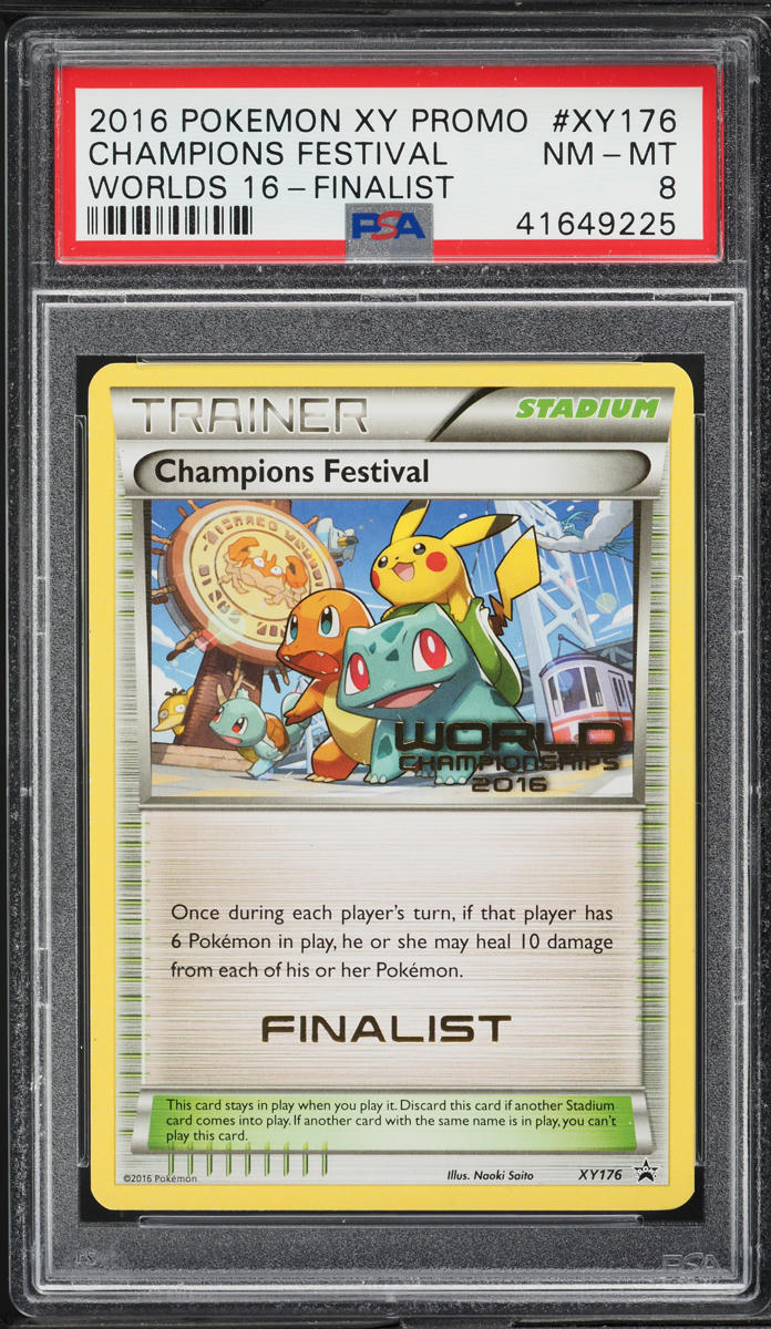 2016 Pokemon XY Promo Worlds '16 Finalist Champions Festival #XY176 PSA 8 NM-MT