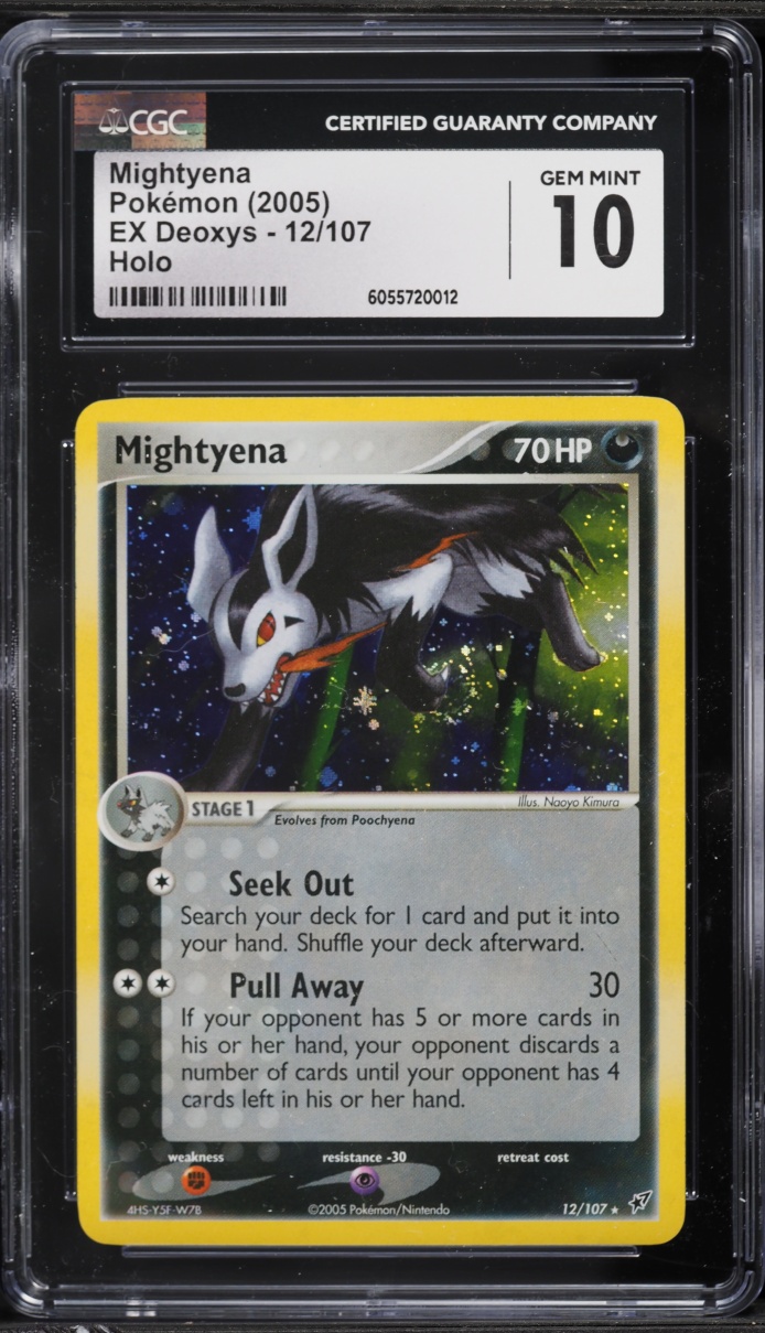 2005 Pokemon EX Deoxys Holo Mightyena #12 CGC 10 GEM MINT