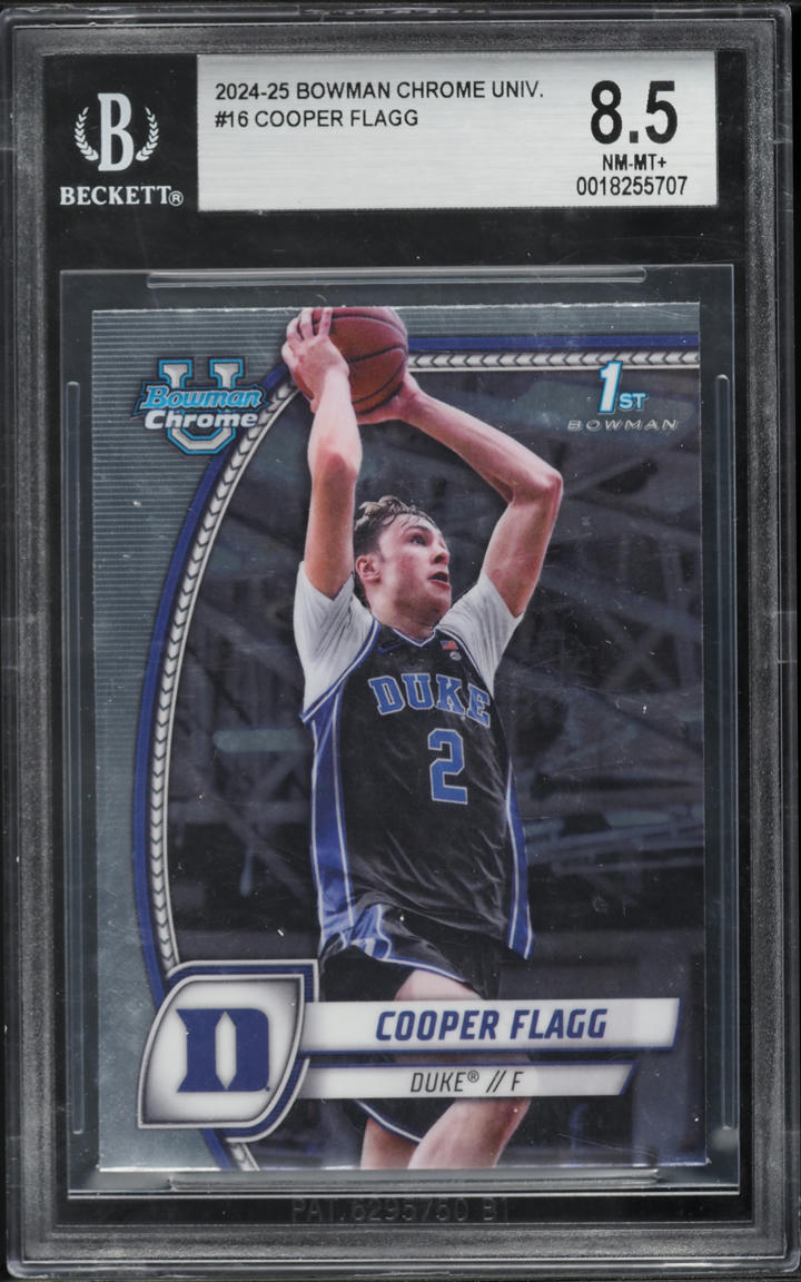 2024 Bowman Chrome University Cooper Flagg ROOKIE #16 BGS 8.5 NM-MT+