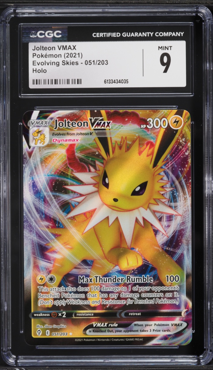 2021 Pokemon Sword & Shield Evolving Skies Full Art Jolteon VMAX #51 CGC 9 MINT