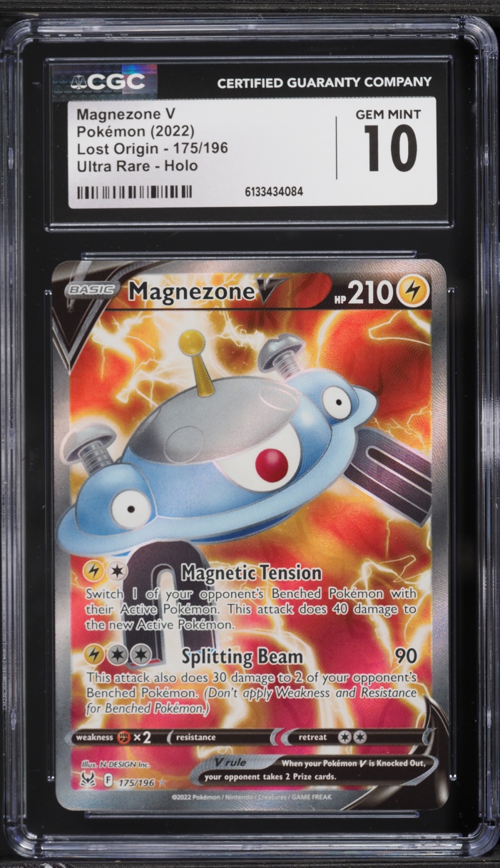 2022 Pokemon Sword & Shield Lost Origin Full Art Magnezone V #175 CGC 10 GEM MINT