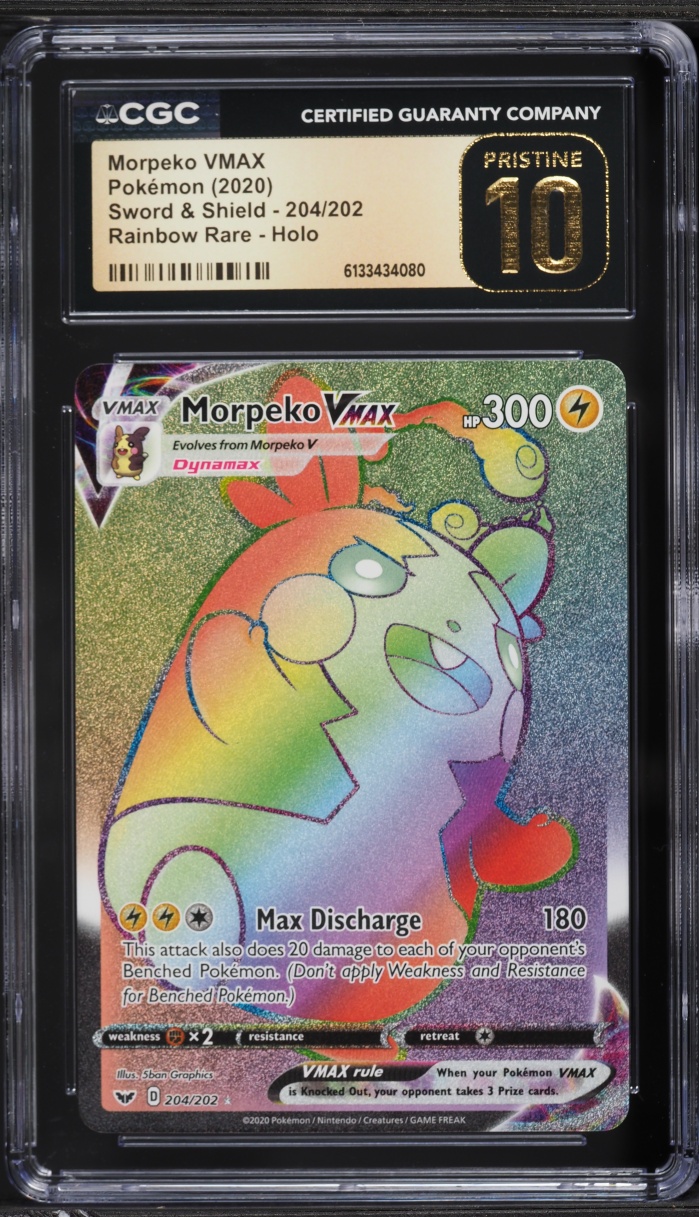 2020 Pokemon Sword & Shield Rainbow Rare Morpeko VMAX #204 CGC 10 PRISTINE