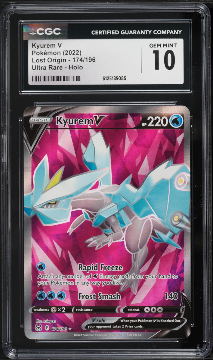 2022 Pokemon Sword & Shield Lost Origin Full Art Kyurem V #174 CGC 10 GEM MINT