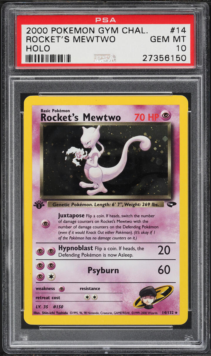 2000 Pokemon Gym Challenge Holo Rocket's Mewtwo #14 PSA 10 GEM MINT