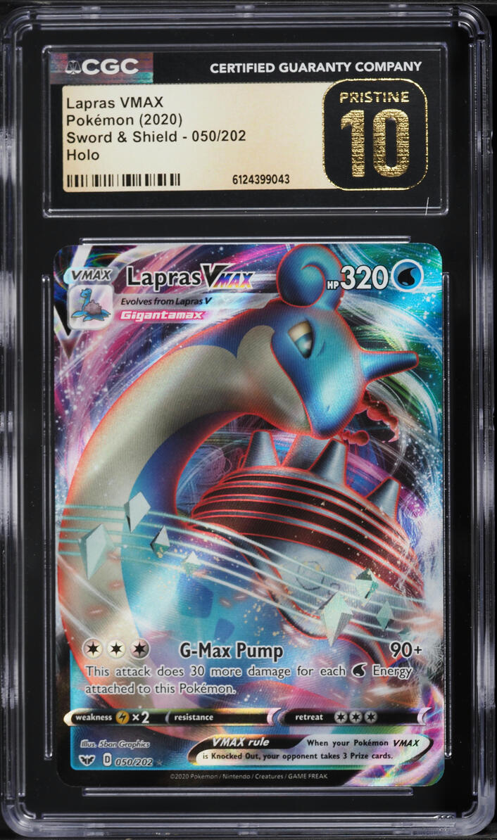 2020 Pokemon Sword & Shield Holo Lapras VMAX #050 CGC 10 PRISTINE