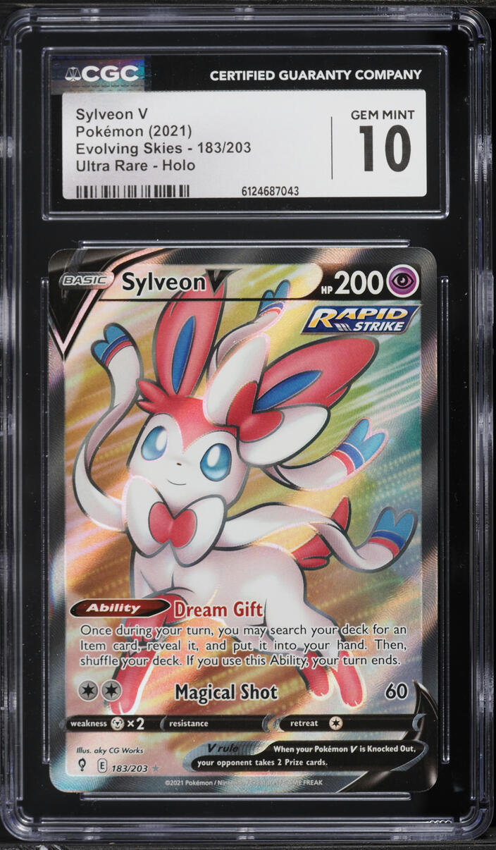 2021 Pokemon Sword & Shield Evolving Skies Full Art Sylveon V #183 CGC 10 GEM MINT