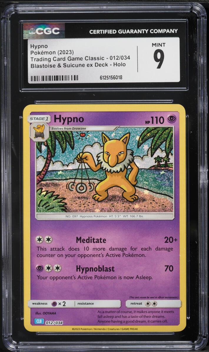 2023 Pokemon TCG Classic Blastoise & Suiciune Ex Deck Holo Hypno #12 CGC 9 MINT