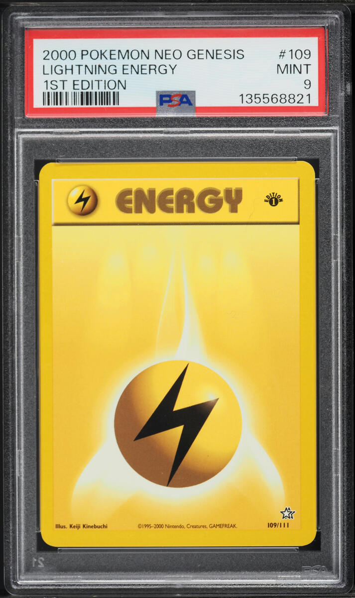 2000 Pokemon Neo Genesis 1st Edition Lightning Energy #109 PSA 9 MINT