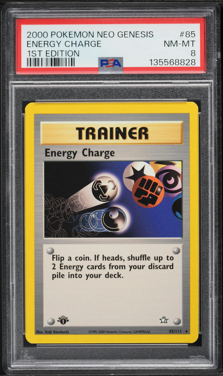 2000 Pokemon Neo Genesis 1st Edition Energy Charge #85 PSA 8 NM-MT