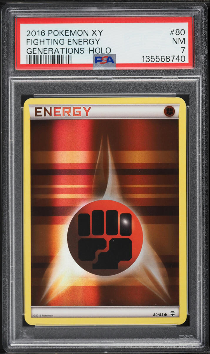 2016 Pokemon XY Generations Holo Fighting Energy #80 PSA 7 NRMT