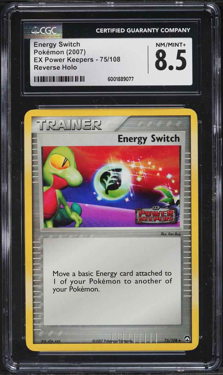 2007 Pokemon EX Power Keepers Reverse Holo Energy Switch #75 CGC 8.5 NM-MT+