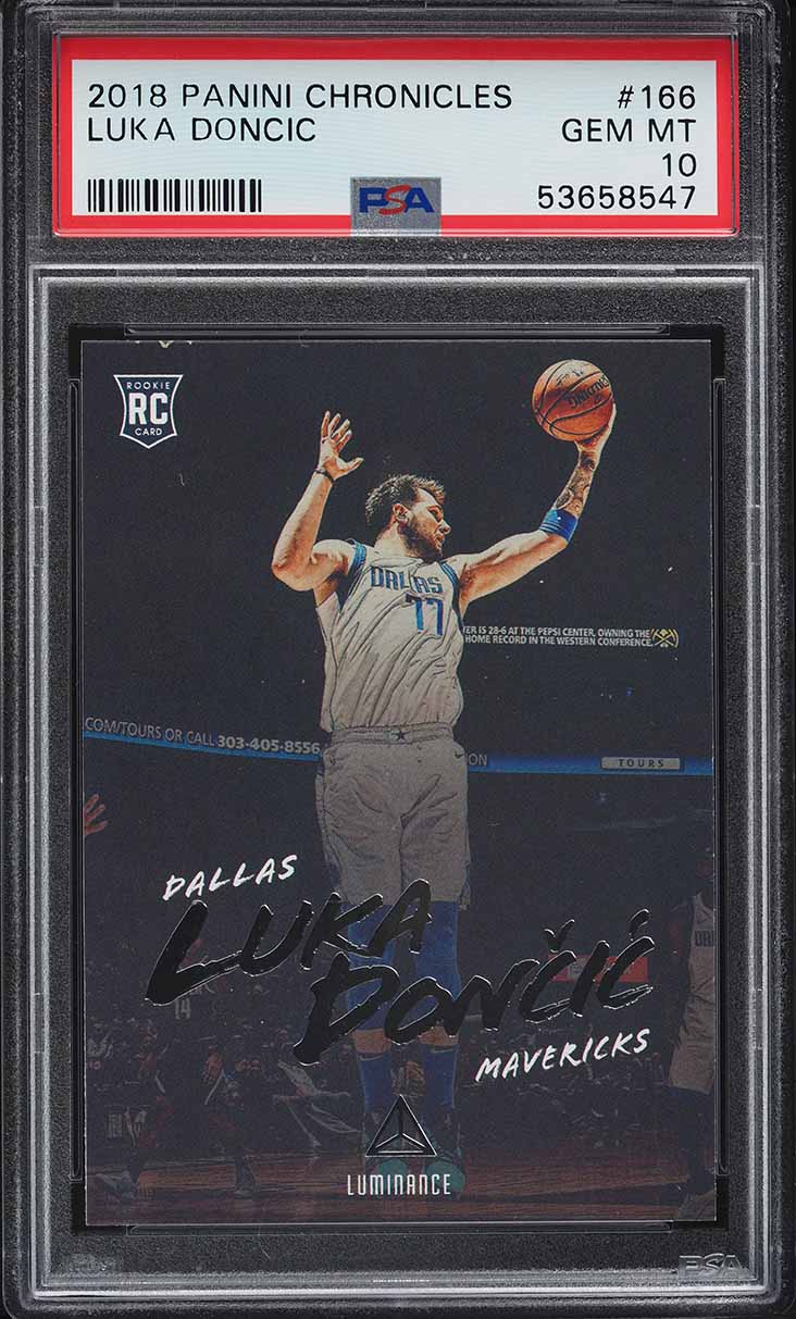 2018 Panini Chronicles Luminance Luka Doncic ROOKIE #166 PSA 10