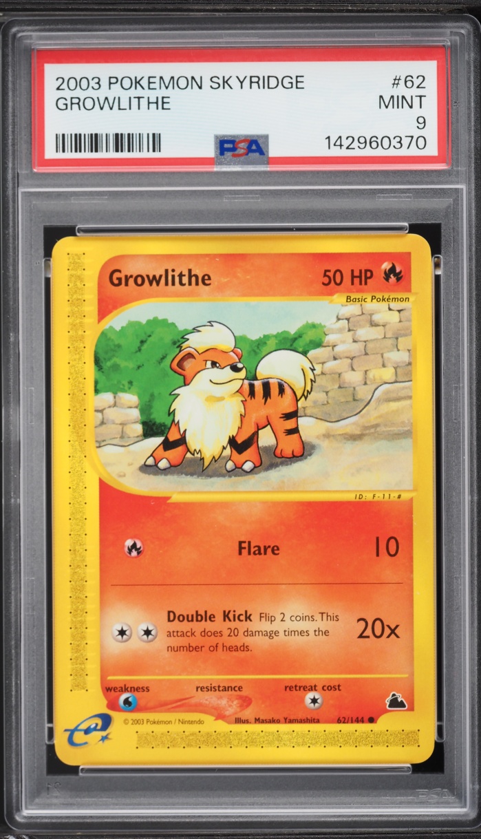 2003 Pokemon Skyridge Growlithe #62 PSA 9 MINT