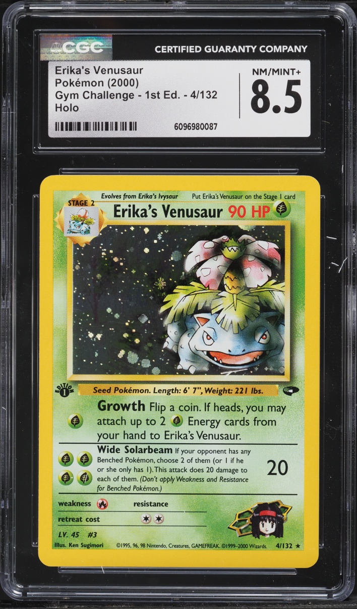 2000 Pokemon Gym Challenge 1st Edition Holo Erika's Venusaur #4 CGC 8.5 NM-MT+