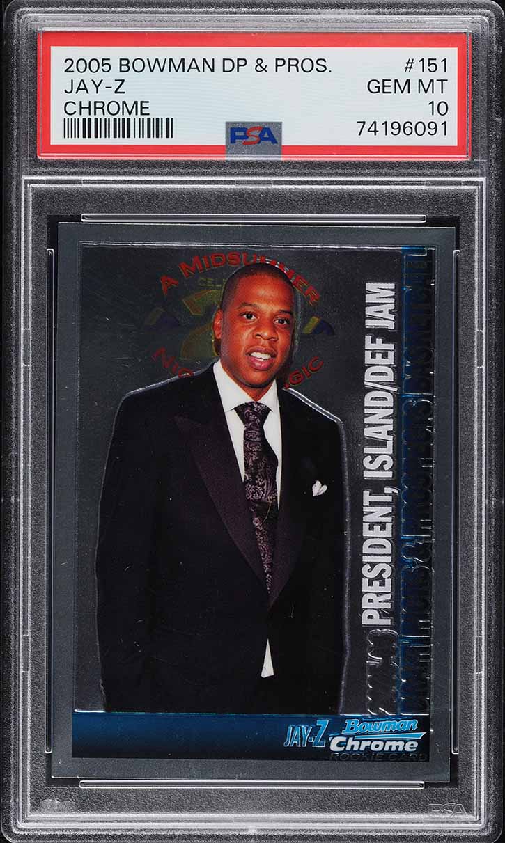 2005 Topps Chrome Jay Z カード RC Black 399 2005 Topps Chrome Black Refractor Jay-Z /399 #217 PSA 8 NM-MT on