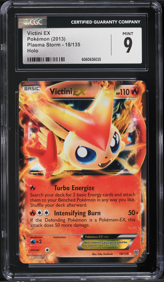 2013 Pokemon Black & White Plasma Storm Holo Victini EX #18 CGC 9 MINT
