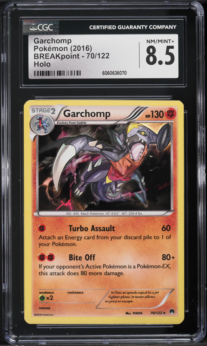 2016 Pokemon XY BREAKpoint Holo Garchomp #70 CGC 8.5 NM-MT+