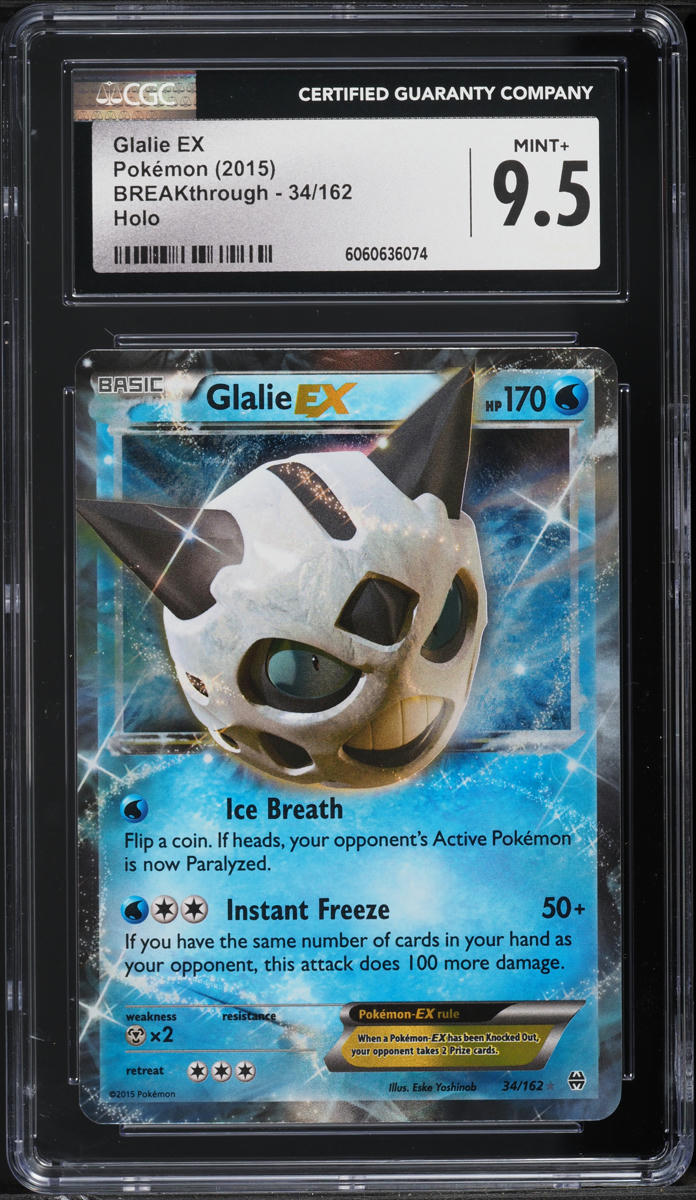 2015 Pokemon XY BREAKthrough Glalie EX #34 CGC 9.5 MINT+