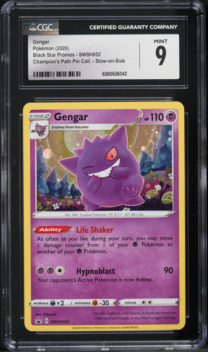 2020 Pokemon Sword & Shield Promo Champion's Path Stow-On-Side Gengar #SWSH052 CGC 9 MINT