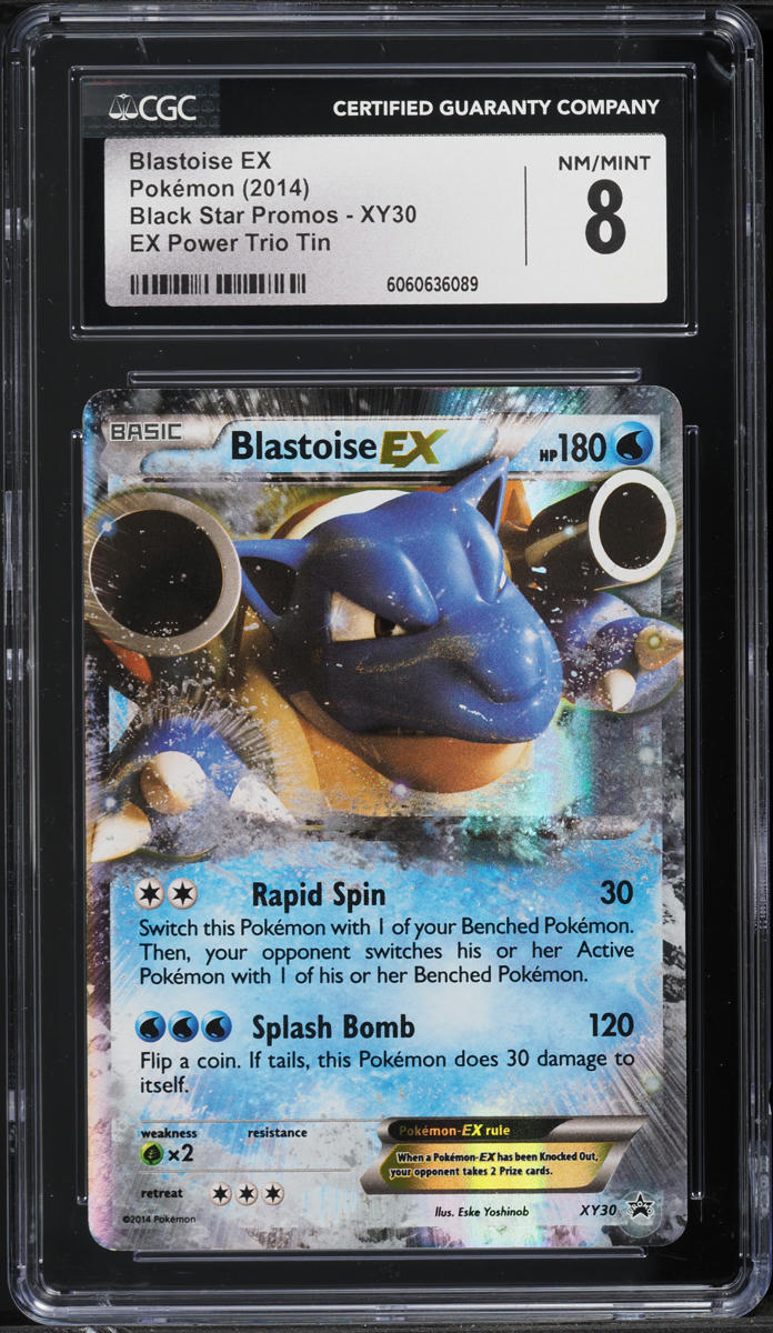 2014 Pokemon XY Black Star Promo EX Power Trio Tin Blastoise EX #XY30 CGC 8 NM-MT