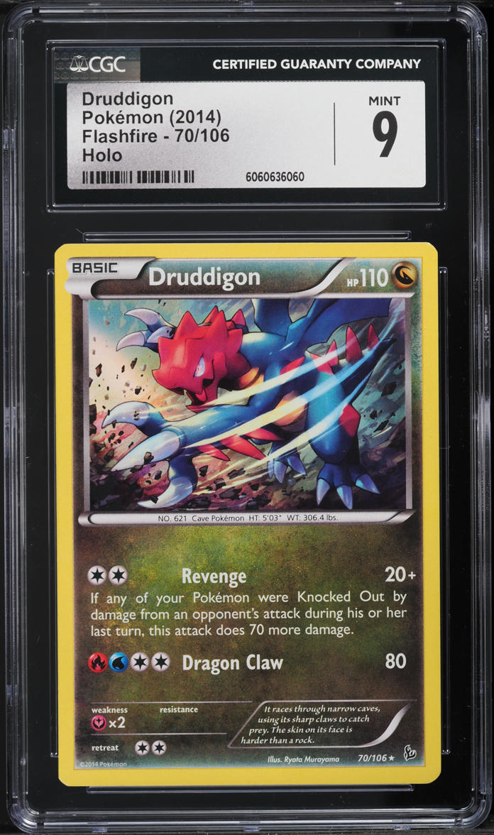 2014 Pokemon XY Flashfire Holo Druddigon #70 CGC 9 MINT