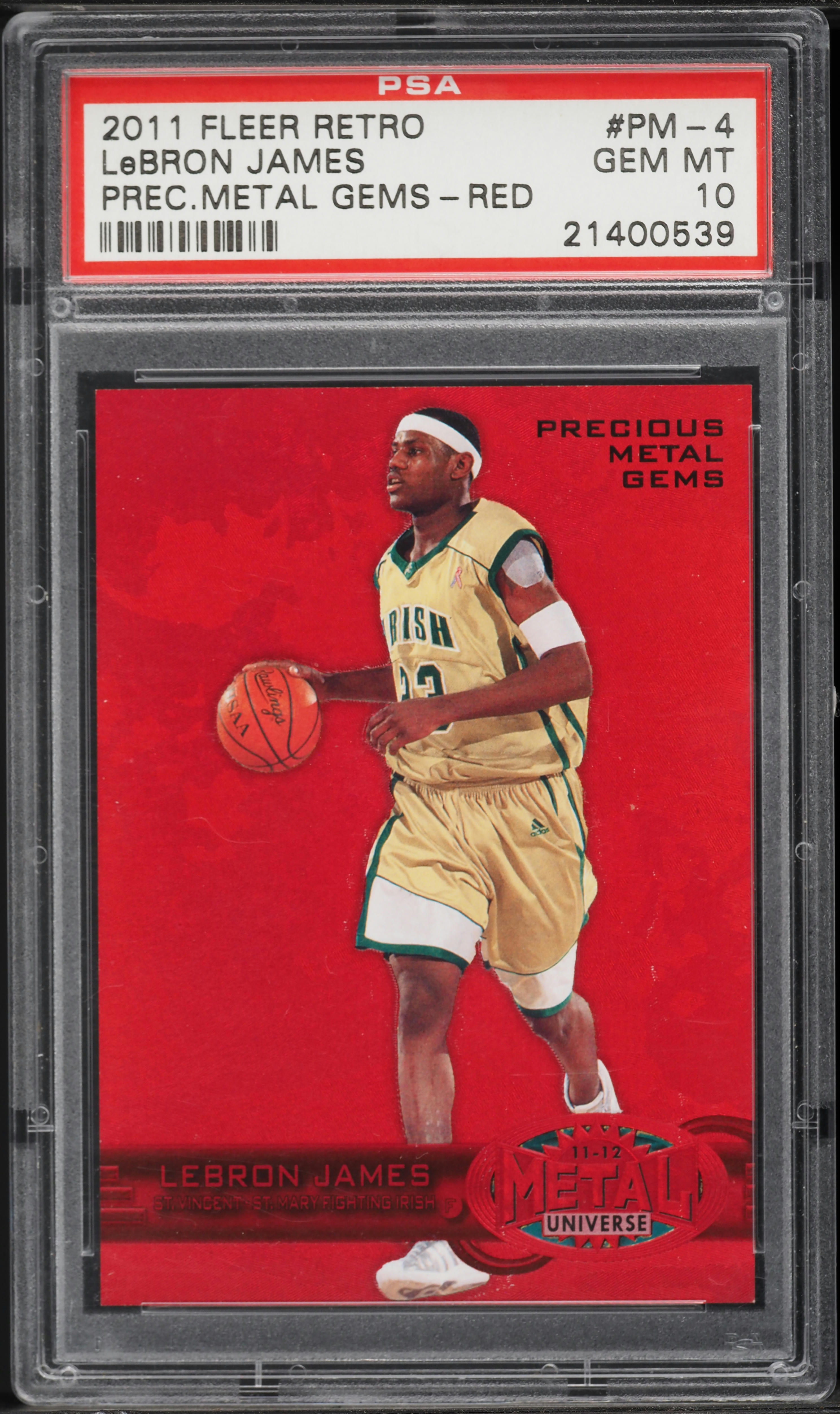 2011 Fleer Retro Precious Metal Gems PMG Red LeBron James /150 #PM