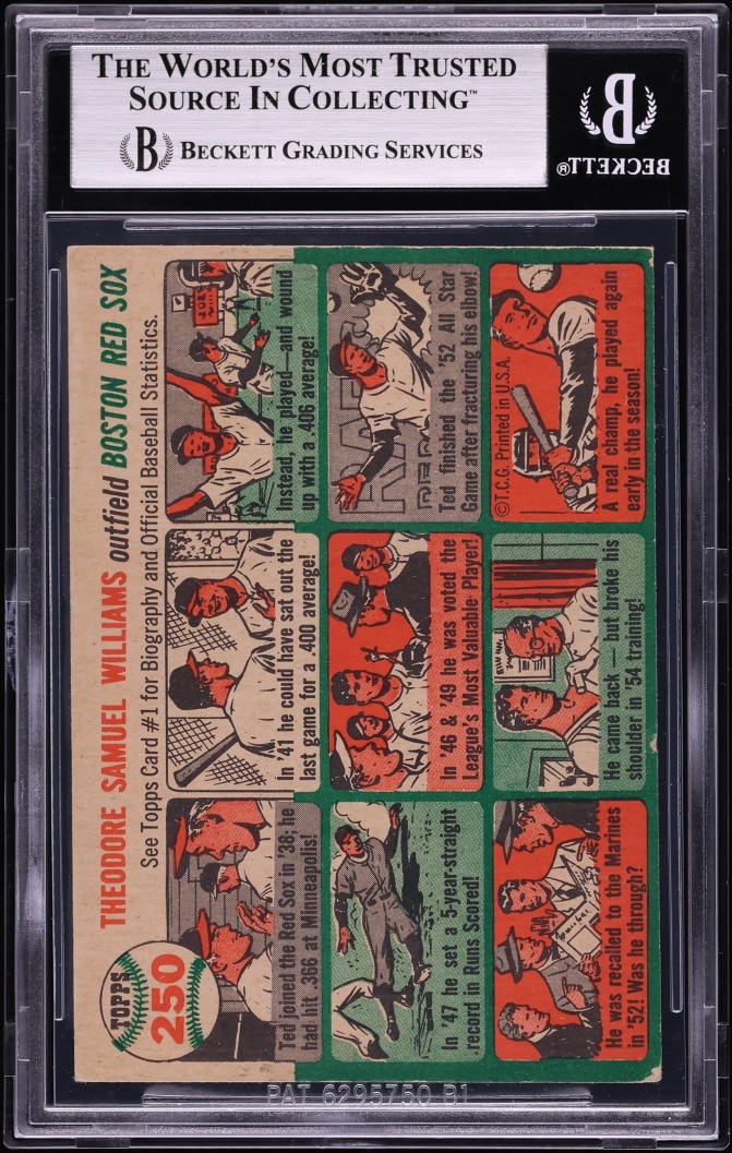 1954 Topps Ted Williams #250 BGS 5 EX