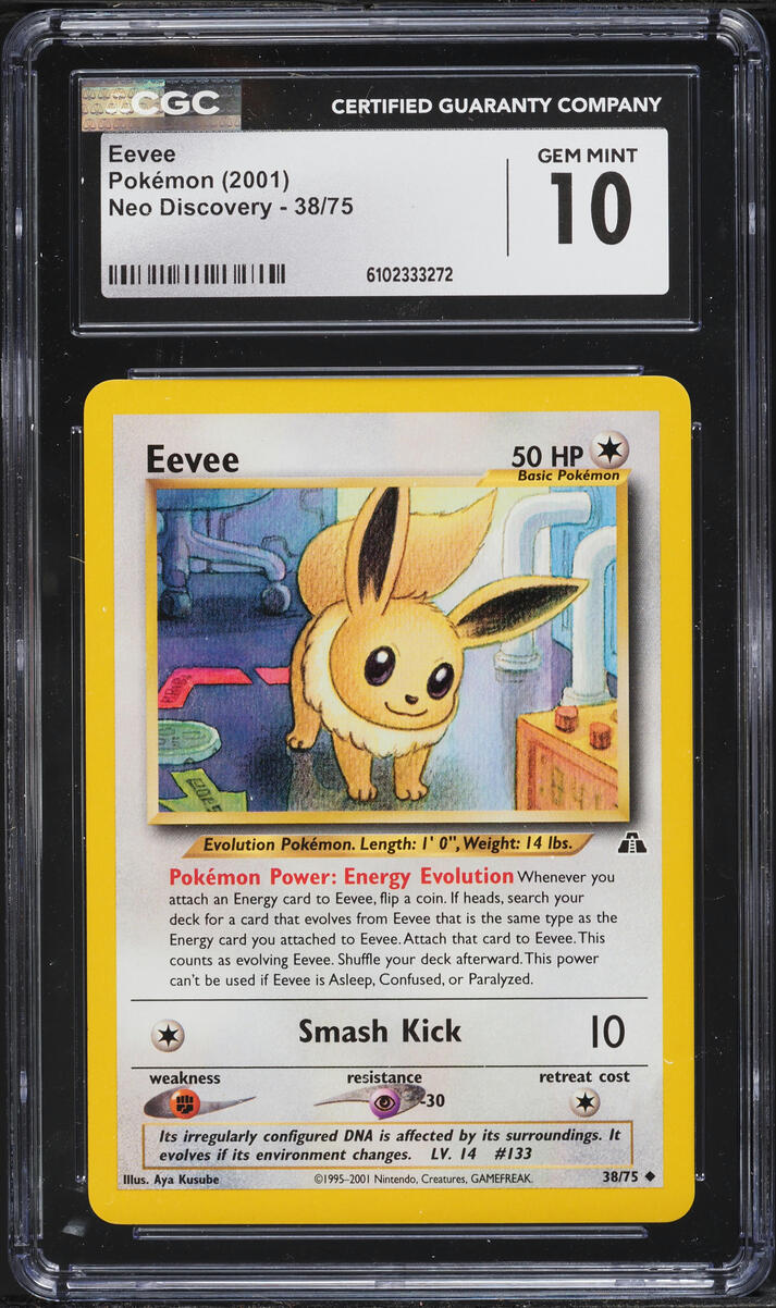 2001 Pokemon Neo Discovery Eevee #38 CGC 10 GEM MINT