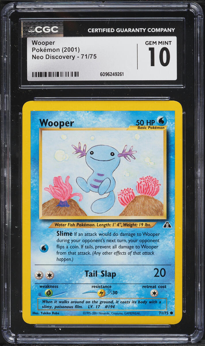 2001 Pokemon Neo Discovery Wooper #71 CGC 10 GEM MINT