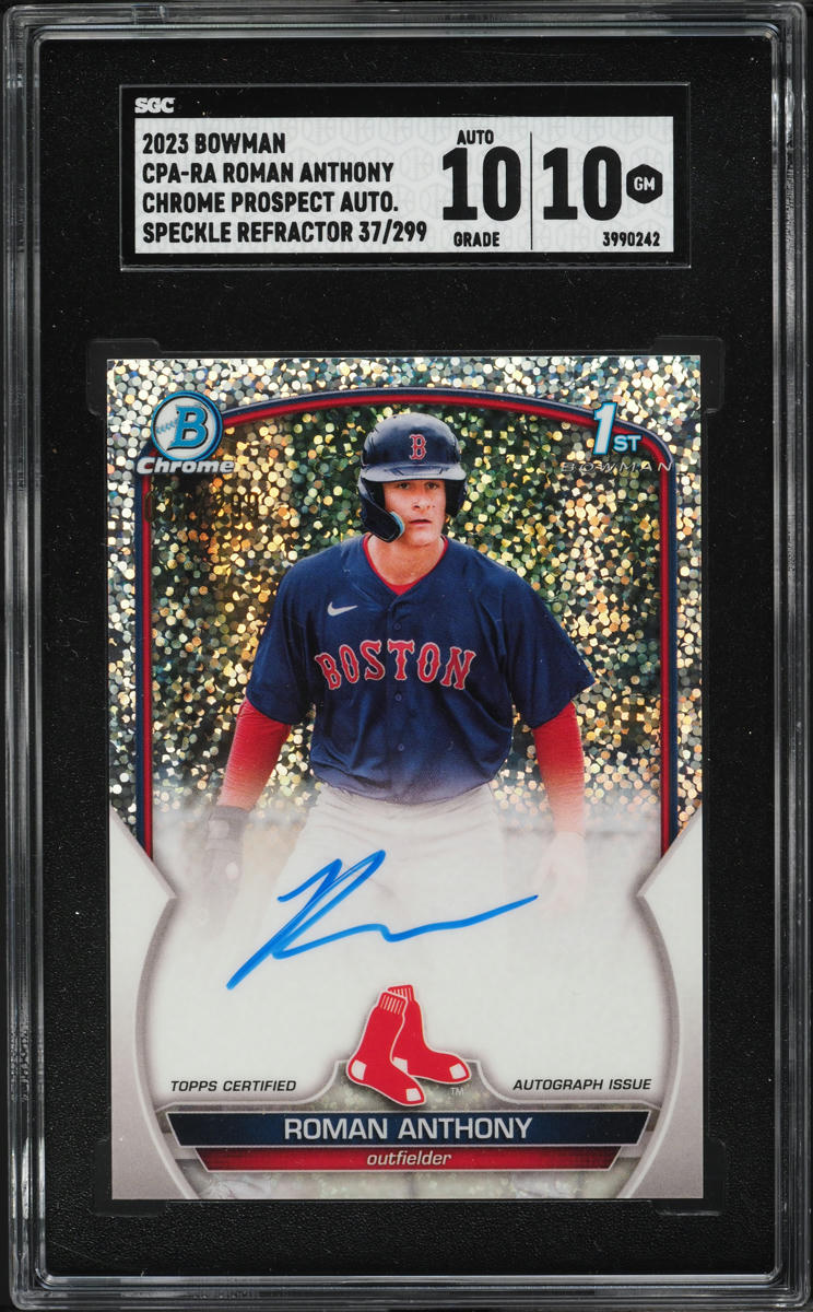 2023 Bowman Chrome Speckle Refractor Roman Anthony PROSPECT AUTO /299 SGC 10 GEM