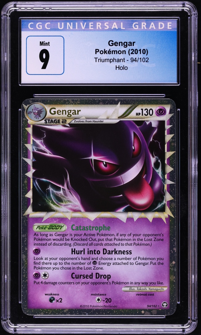 2010 Pokemon HeartGold & SoulSilver Triumphant Holo Gengar #94 CGC 9 MINT