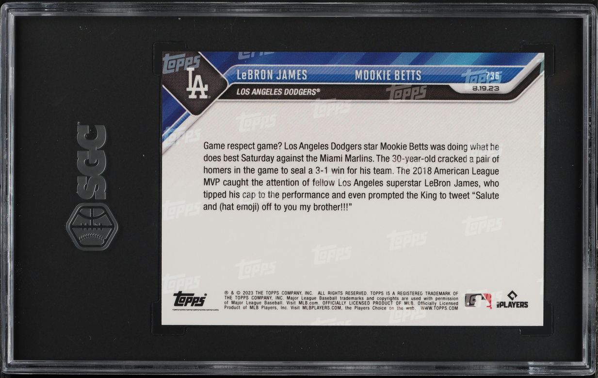 2023 Topps Now LeBron James & Mookie Betts #736 SGC 10 GEM MINT
