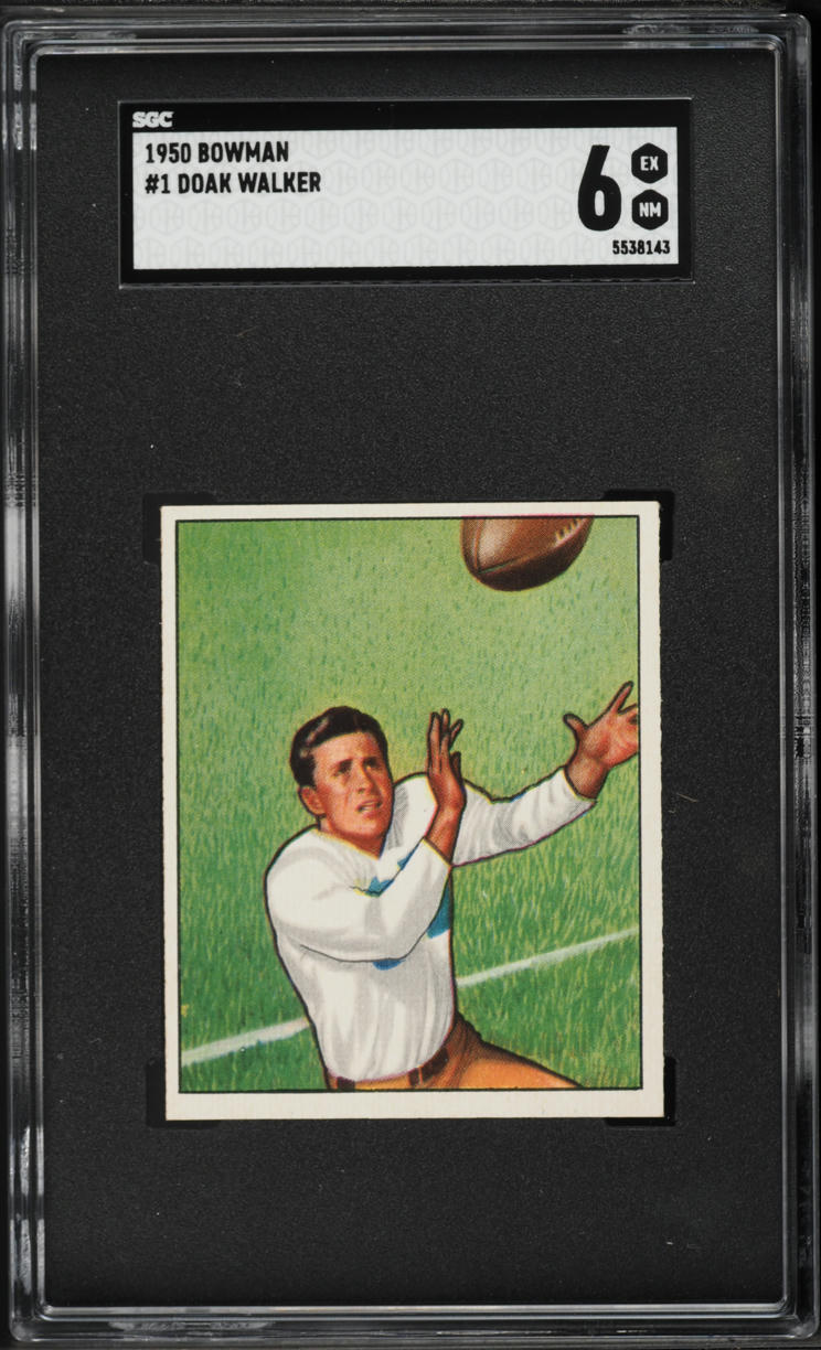 1950 Bowman Football Doak Walker #1 SGC 6 EXMT