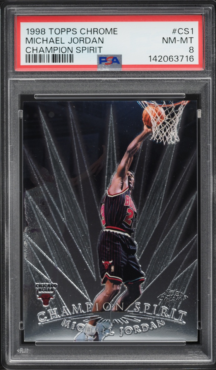 1998 Topps Chrome Champion Spirit Michael Jordan #CS1 PSA 8 NM-MT
