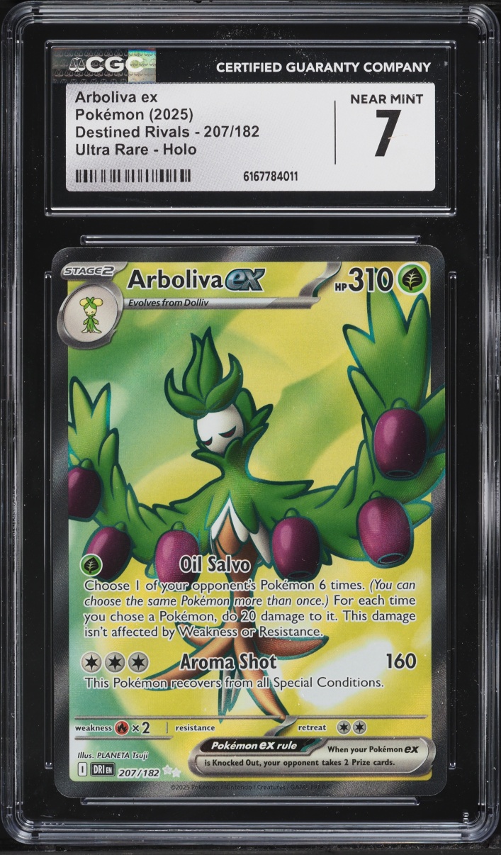 2025 Pokemon Scarlet & Violet Destined Rivals Full Art Arboliva Ex #207 CGC 7 NRMT