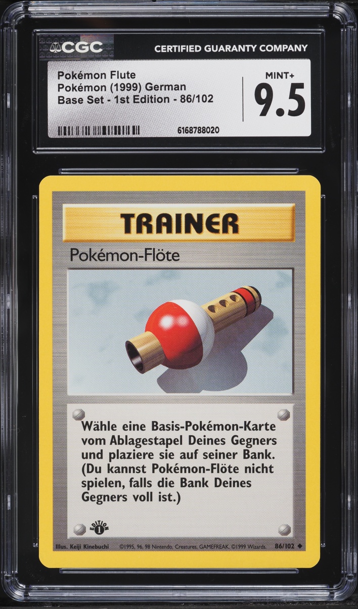 1999 Pokemon German Base Set 1st Edition Pokemon Flute #86 CGC 9.5 MINT+