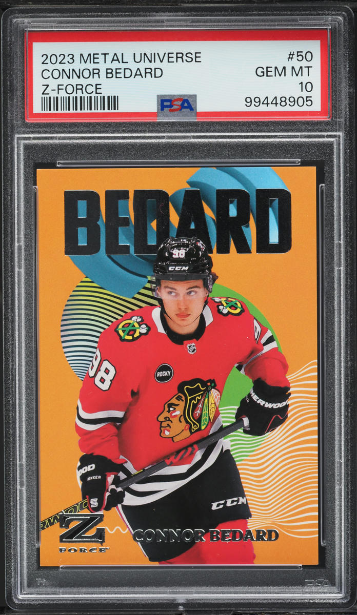 2023 Metal Universe Z-Force Connor Bedard ROOKIE #50 PSA 10 GEM MINT