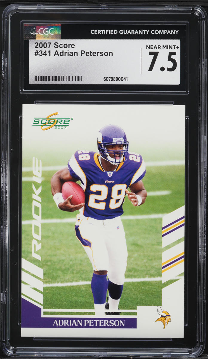 2007 Score Football Adrian Peterson ROOKIE #341 CGC 7.5 NRMT+