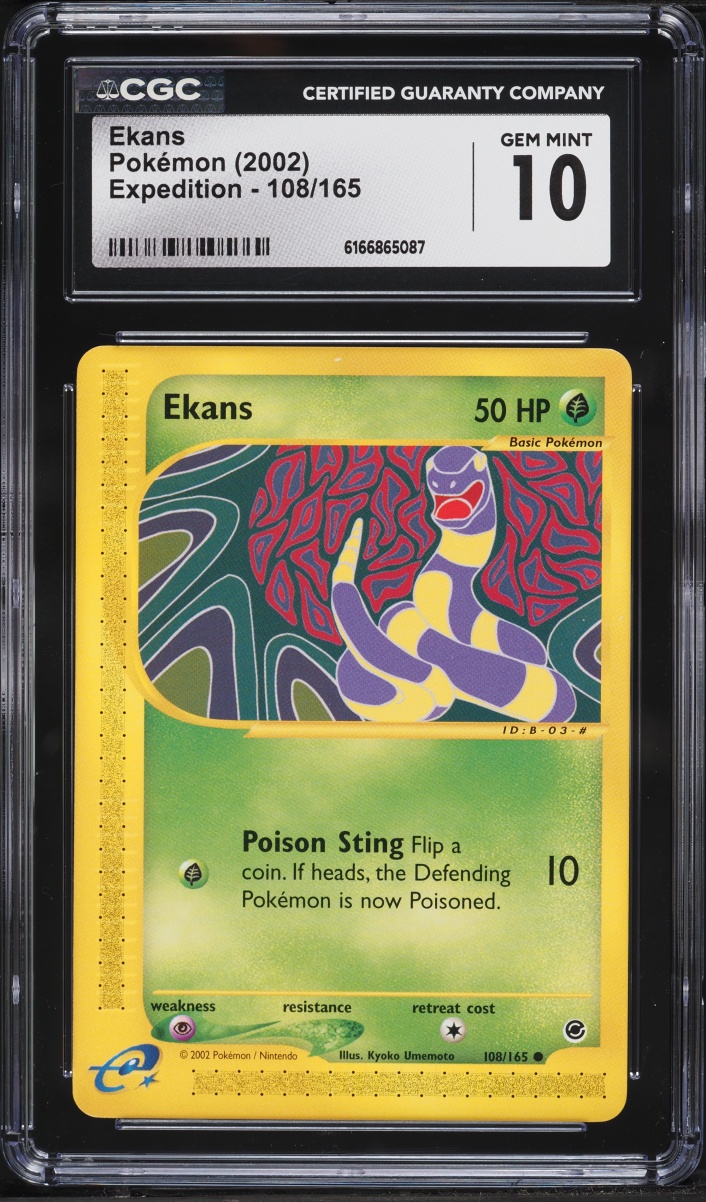 2002 Pokemon Expedition Base Set Ekans #108 CGC 10 GEM MINT