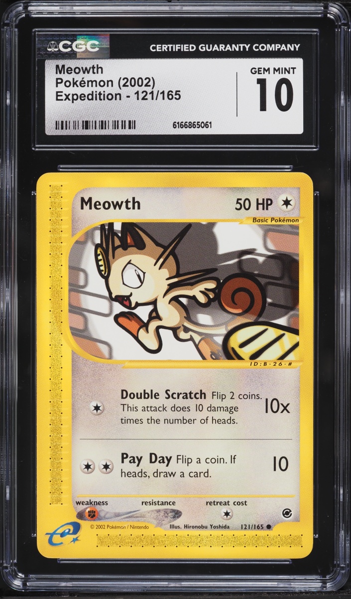 2002 Pokemon Expedition Meowth #121 CGC 10 GEM MINT