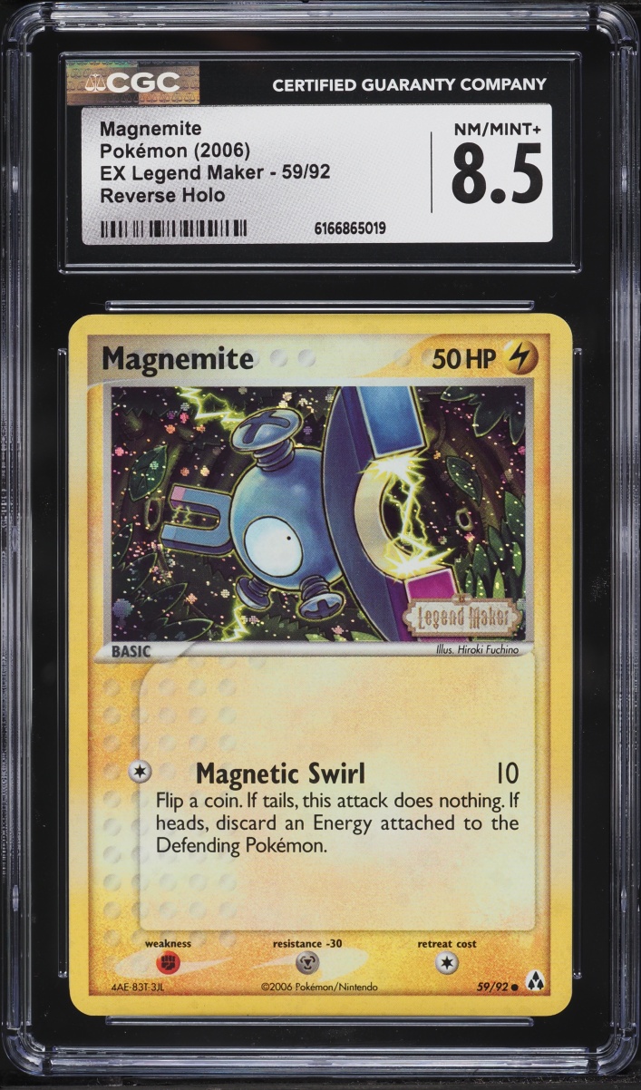 2006 Pokemon EX Legend Maker Reverse Holo Magnemite #59 CGC 8.5 NM-MT+
