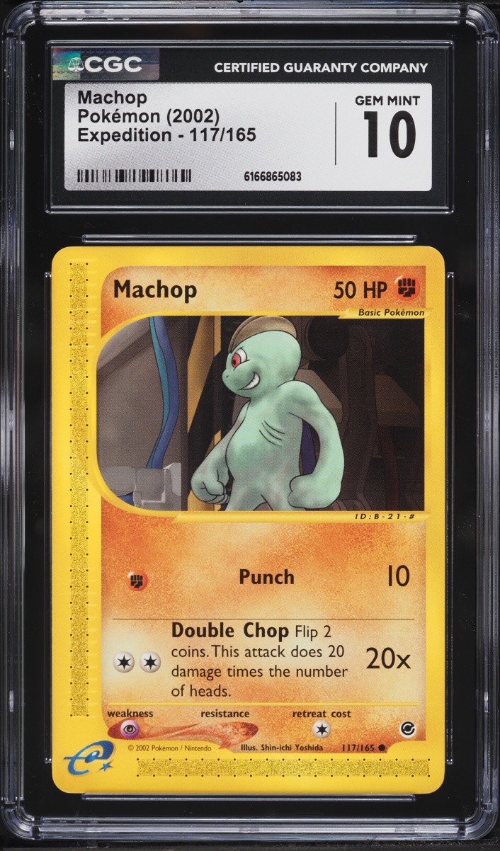 2002 Pokemon Expedition Machop #117 CGC 10 GEM MINT