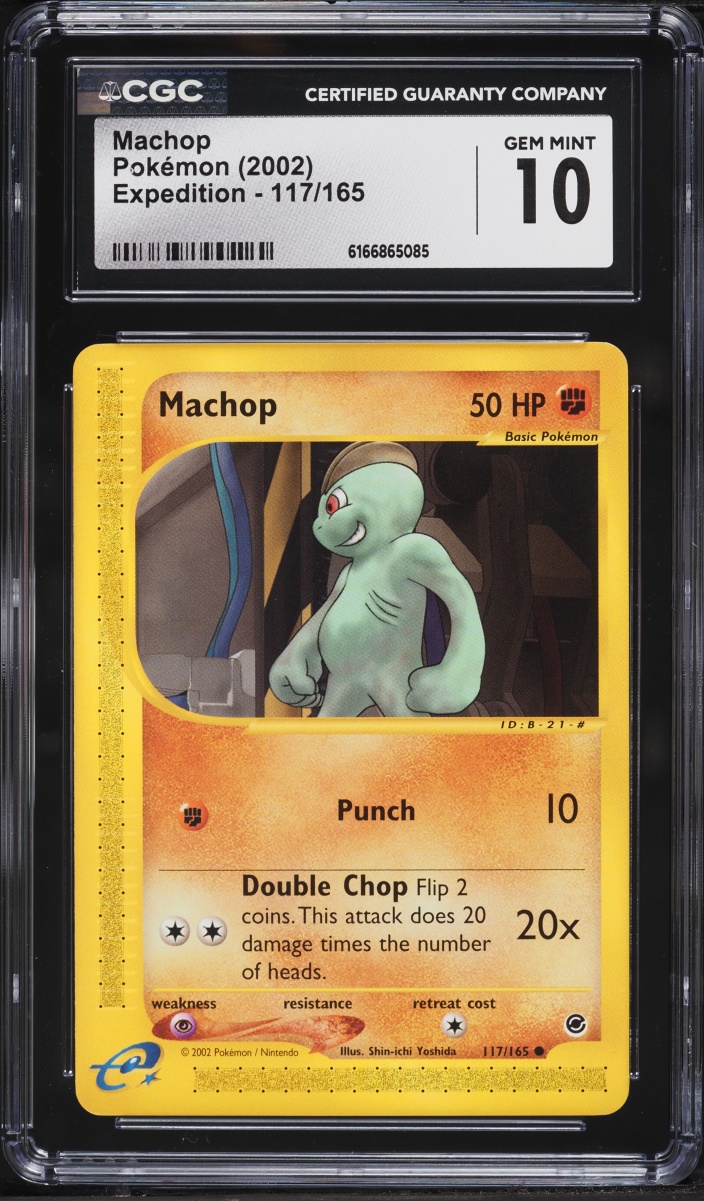 2002 Pokemon Expedition Machop #117 CGC 10 GEM MINT